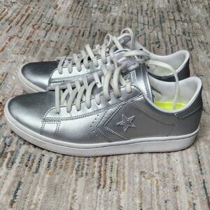 Converse Pro Leather LP Low Top Sneaker, Silver, Size 10